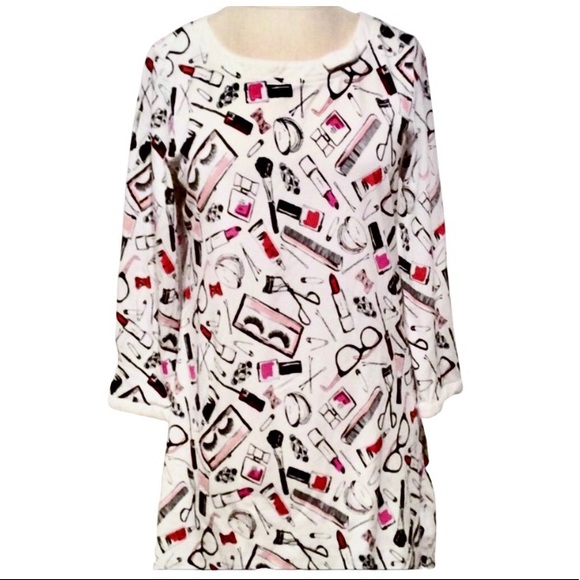 Kate Spade Make Up Lipstick Sleep Shirt Dress - Picture 2 of 6